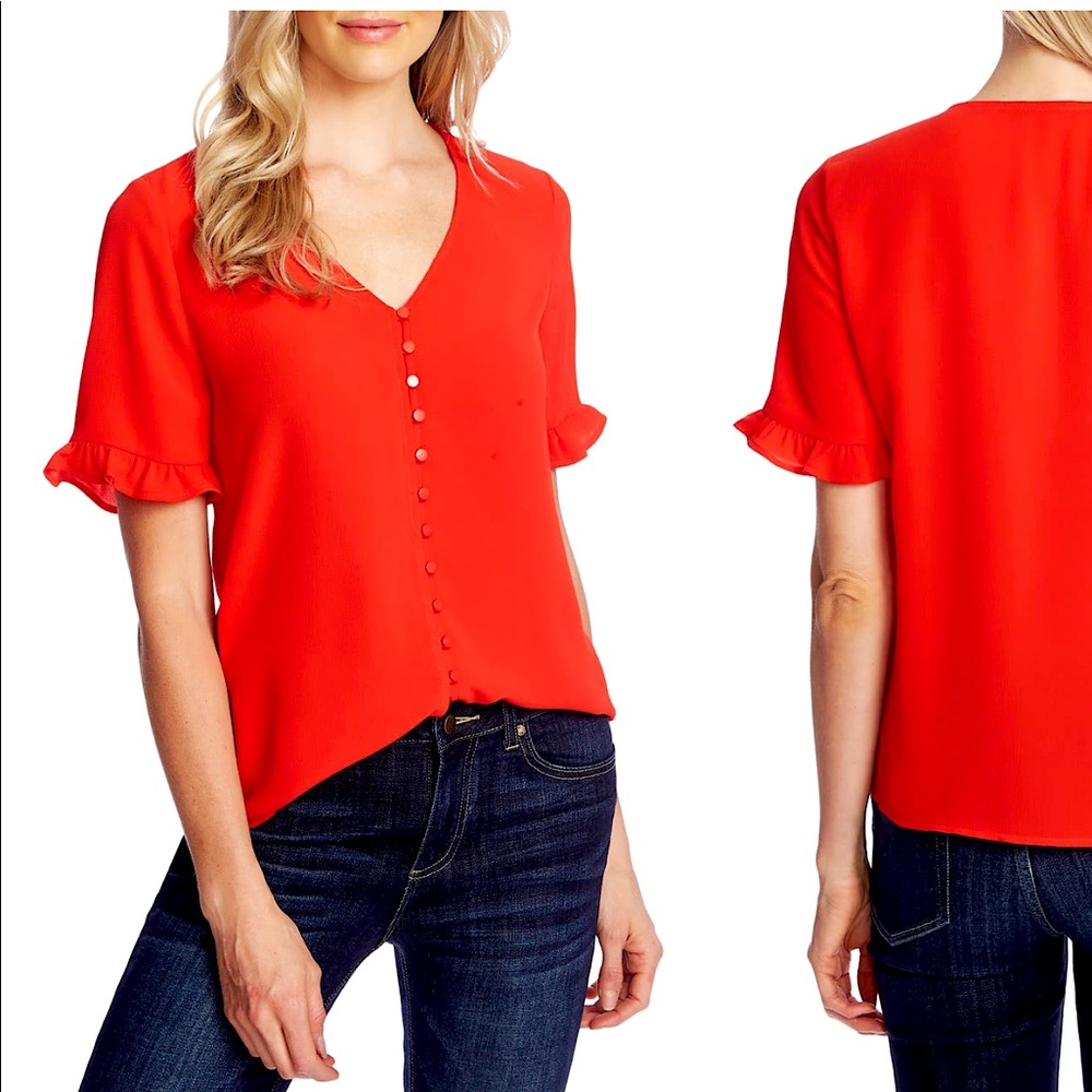 CECE Ruffle Sleeve Blouse